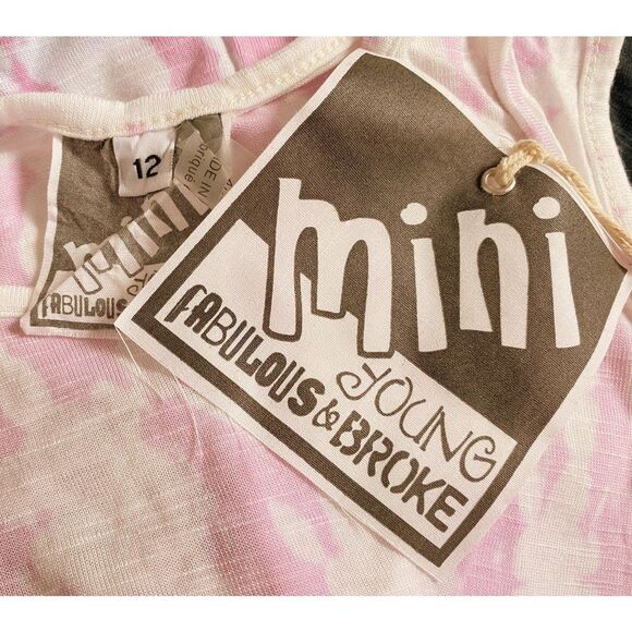 Mini Young Fabulous & Broke Girls Sz 12 Side Tie Raspberry Ombre Tank Top NEW - Picture 3 of 3